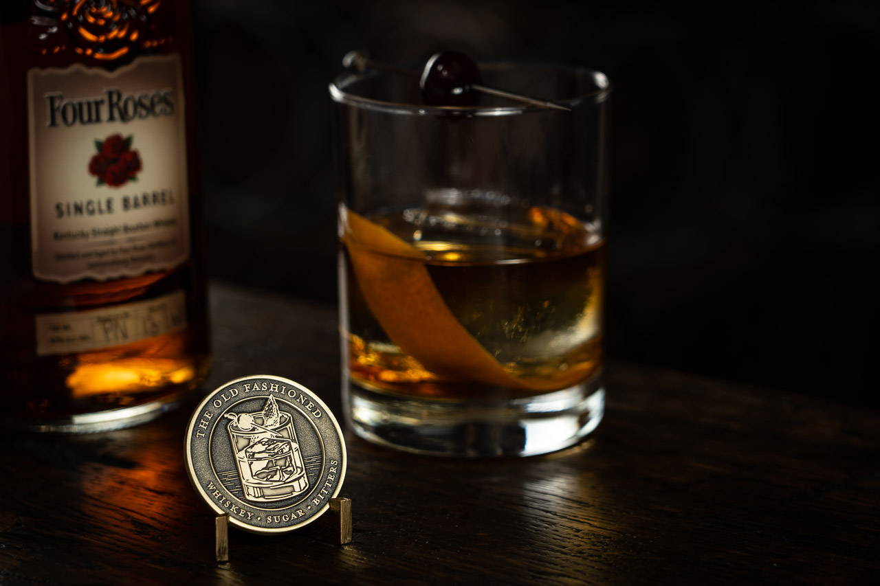 the old fashioned cocktail coin